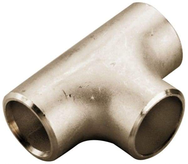 Merit Brass - 6" Grade 316L Stainless Steel Pipe Tee - Butt Weld x Butt Weld x Butt Weld End Connections - Exact Tool & Supply