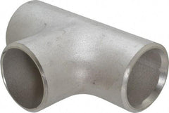 Merit Brass - 1-1/2" Grade 316L Stainless Steel Pipe Tee - Butt Weld x Butt Weld x Butt Weld End Connections - Exact Tool & Supply