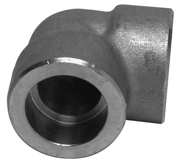Merit Brass - 1/8" Grade 316 Stainless Steel Pipe 90° Elbow - Socket Weld x Socket Weld End Connections, 3,000 psi - Exact Tool & Supply