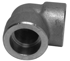 Merit Brass - 1/8" Grade 316 Stainless Steel Pipe 90° Elbow - Socket Weld x Socket Weld End Connections, 3,000 psi - Exact Tool & Supply