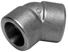 Merit Brass - 1-1/2" Grade 316 Stainless Steel Pipe 45° Elbow - Socket Weld x Socket Weld End Connections, 3,000 psi - Exact Tool & Supply