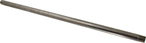 Merit Brass - Schedule 40, 1/2" Pipe x 24" Long, Grade 316/316L Stainless Steel Pipe Nipple - Welded & Threaded - Exact Tool & Supply