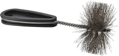 Schaefer Brush - 2-3/4 Inch Actual Brush Diameter, 2-1/2 Inch Inside Diameter, Carbon Steel, Plumbing, Hand Fitting and Cleaning Brush - Solid Plastic Hand Fitting Handle with Hole - Exact Tool & Supply