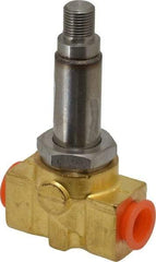 Parker - 1/4" Port, Brass Solenoid Valve - Closed, PCTFE Seal - Exact Tool & Supply