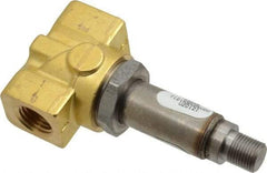 Parker - 1/4" Port, Brass Solenoid Valve - Closed, FKM Seal - Exact Tool & Supply