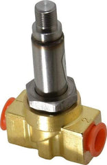 Parker - 1/4" Port, Brass Solenoid Valve - Closed, FKM Seal - Exact Tool & Supply