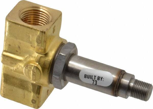 Parker - 3/8" Port, Brass Solenoid Valve - Closed, FKM Seal - Exact Tool & Supply