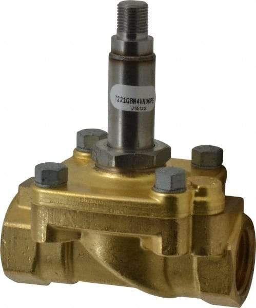 Parker - 1/2" Port, Brass Solenoid Valve - Closed, NBR Seal - Exact Tool & Supply