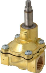 Parker - 3/4" Port, Brass Solenoid Valve - Closed, NBR Seal - Exact Tool & Supply
