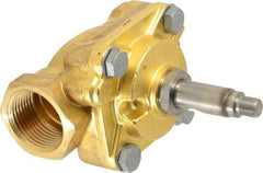 Parker - 1" Port, Brass Solenoid Valve - Closed, NBR Seal - Exact Tool & Supply