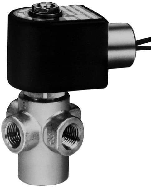 Parker - 3/8" Port, Brass Solenoid Valve - Closed, NBR Seal - Exact Tool & Supply