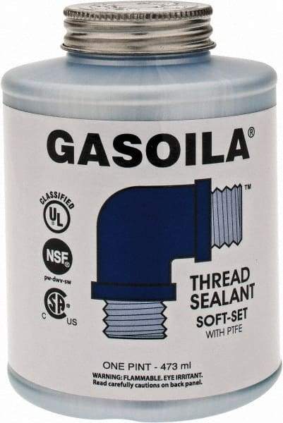 Federal Process - 1 Pt Brush Top Can Blue/Green Easy Seal Applicator with Gasoila Soft-Set - 600°F Max Working Temp - Exact Tool & Supply