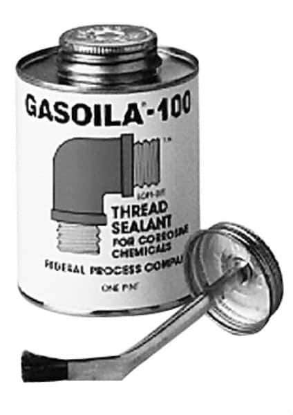 Federal Process - 1/2 Pt Brush Top Can Black Federal Gasoila-100 Thread Sealant - 450°F Max Working Temp - Exact Tool & Supply