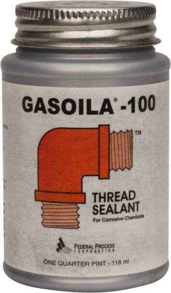 Federal Process - 1/4 Pt Brush Top Can Black Federal Gasoila-100 Thread Sealant - 450°F Max Working Temp - Exact Tool & Supply
