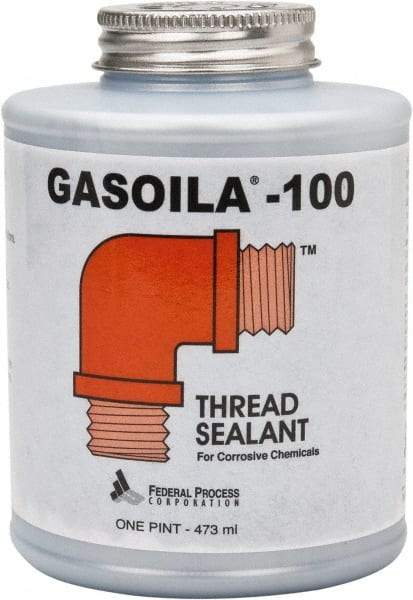 Federal Process - 1 Pt Brush Top Can Black Federal Gasoila-100 Thread Sealant - 450°F Max Working Temp - Exact Tool & Supply
