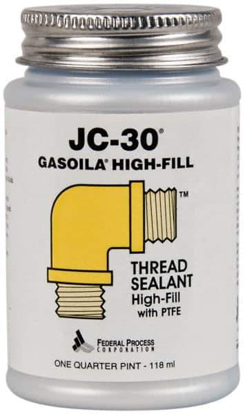 Federal Process - 1/4 Pt Brush Top Can Oyster White Federal JC-30 Thread Sealant with PTFE - 500°F Max Working Temp - Exact Tool & Supply