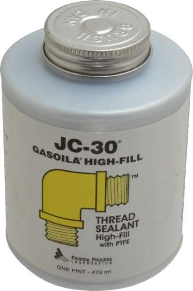 Federal Process - 1 Pt Brush Top Can Oyster White Federal JC-30 Thread Sealant with PTFE - 500°F Max Working Temp - Exact Tool & Supply