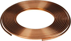 Mueller Industries - 100' Long, 1/2" OD x 3/8" ID, Copper Seamless Tube - 0.049" Wall Thickness, 0.269 Ft/Lb - Exact Tool & Supply