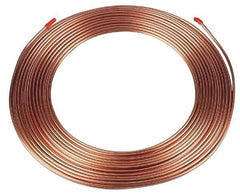 Mueller Industries - 50' Long, 5/8" OD x 0.555" ID, Copper Seamless Tube - 0.035" Wall Thickness - Exact Tool & Supply