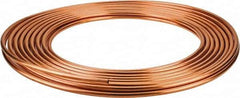Mueller Industries - 50' Long, 1/4" OD x 0.19" ID, Copper Seamless Tube - 0.03" Wall Thickness - Exact Tool & Supply