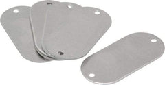 C.H. Hanson - 2-1/8 Inch Wide, Style 1, Aluminum Blank Metal Plate - 1 Inch High, 50 Pieces - Exact Tool & Supply