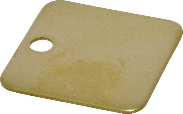 C.H. Hanson - 1-1/4 Inch Diameter, Square, Brass Blank Metal Tag - Blank, 50 Pieces - Exact Tool & Supply
