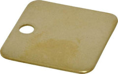 C.H. Hanson - 1-1/4 Inch Diameter, Square, Brass Blank Metal Tag - Blank, 50 Pieces - Exact Tool & Supply