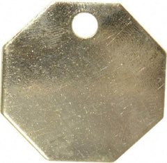 C.H. Hanson - 1-1/4 Inch Diameter, Octagonal, Brass Blank Metal Tag - Blank, 50 Pieces - Exact Tool & Supply
