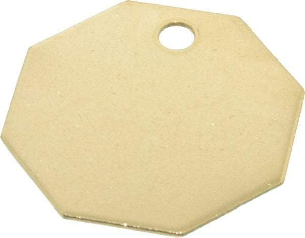 C.H. Hanson - 1-1/2 Inch Diameter, Octagonal, Brass Blank Metal Tag - Blank, 25 Pieces - Exact Tool & Supply