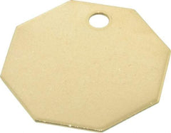 C.H. Hanson - 1-1/2 Inch Diameter, Octagonal, Brass Blank Metal Tag - Blank, 25 Pieces - Exact Tool & Supply