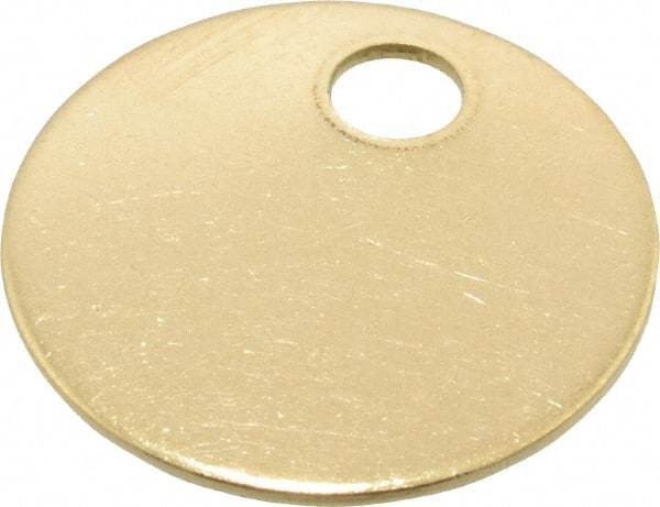 C.H. Hanson - 1 Inch Diameter, Round, Brass Blank Metal Tag - Blank, 50 Pieces - Exact Tool & Supply