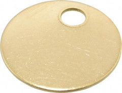 C.H. Hanson - 1 Inch Diameter, Round, Brass Blank Metal Tag - Blank, 50 Pieces - Exact Tool & Supply