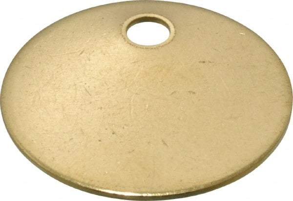 C.H. Hanson - 1-1/4 Inch Diameter, Round, Brass Blank Metal Tag - Blank, 50 Pieces - Exact Tool & Supply