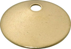 C.H. Hanson - 1-1/4 Inch Diameter, Round, Brass Blank Metal Tag - Blank, 50 Pieces - Exact Tool & Supply