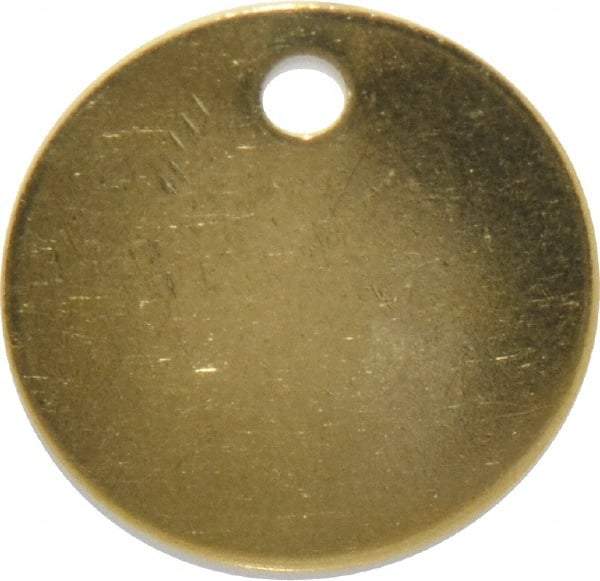C.H. Hanson - 1-3/8 Inch Diameter, Round, Brass Blank Metal Tag - Blank, 50 Pieces - Exact Tool & Supply