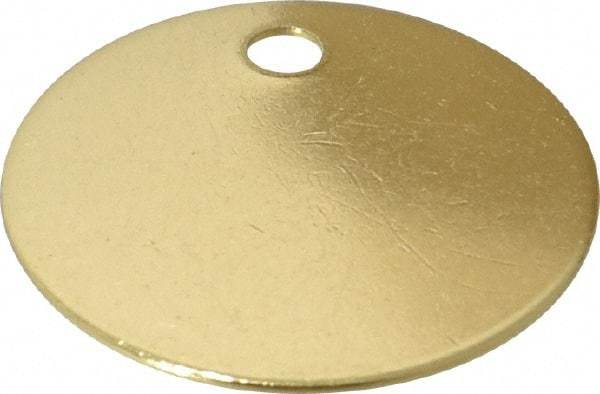 C.H. Hanson - 1-1/2 Inch Diameter, Round, Brass Blank Metal Tag - Blank, 25 Pieces - Exact Tool & Supply