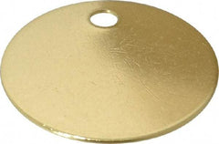 C.H. Hanson - 1-1/2 Inch Diameter, Round, Brass Blank Metal Tag - Blank, 25 Pieces - Exact Tool & Supply