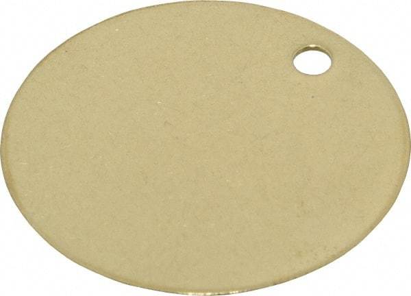 C.H. Hanson - 2 Inch Diameter, Round, Brass Blank Metal Tag - Blank, 25 Pieces - Exact Tool & Supply