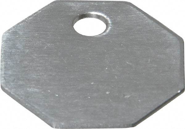 C.H. Hanson - 1-1/16 Inch Diameter, Octagonal, Aluminum Blank Metal Tag - Blank, 50 Pieces - Exact Tool & Supply
