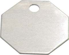 C.H. Hanson - 1-1/4 Inch Diameter, Octagonal, Aluminum Blank Metal Tag - Blank, 50 Pieces - Exact Tool & Supply