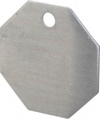 C.H. Hanson - 1-1/2 Inch Diameter, Octagonal, Aluminum Blank Metal Tag - Blank, 50 Pieces - Exact Tool & Supply