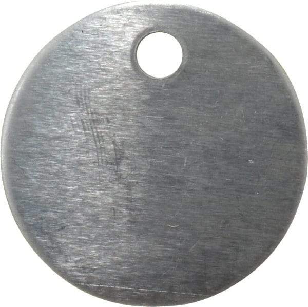 C.H. Hanson - 1-1/4 Inch Diameter, Round, Aluminum Blank Metal Tag - Blank, 50 Pieces - Exact Tool & Supply