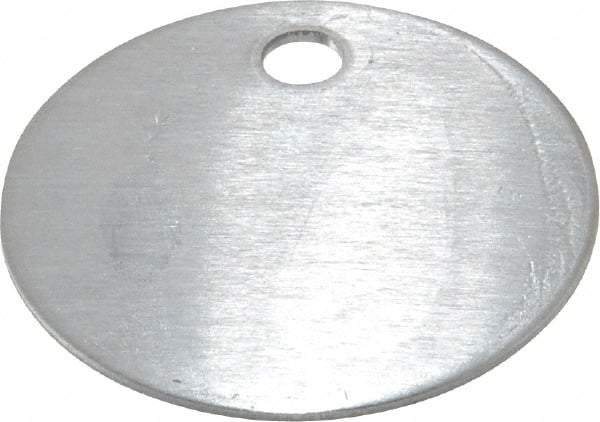C.H. Hanson - 1-3/8 Inch Diameter, Round, Aluminum Blank Metal Tag - Blank, 50 Pieces - Exact Tool & Supply
