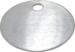 C.H. Hanson - 1-3/8 Inch Diameter, Round, Aluminum Blank Metal Tag - Blank, 50 Pieces - Exact Tool & Supply