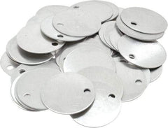 C.H. Hanson - 1-1/2 Inch Diameter, Round, Aluminum Blank Metal Tag - Blank, 50 Pieces - Exact Tool & Supply