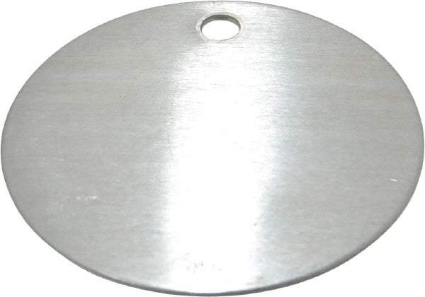 C.H. Hanson - 2 Inch Diameter, Round, Aluminum Blank Metal Tag - Blank, 50 Pieces - Exact Tool & Supply