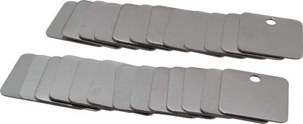 C.H. Hanson - 1-1/4 Inch Diameter, Square, Stainless Steel Blank Metal Tag - Blank, 25 Pieces - Exact Tool & Supply