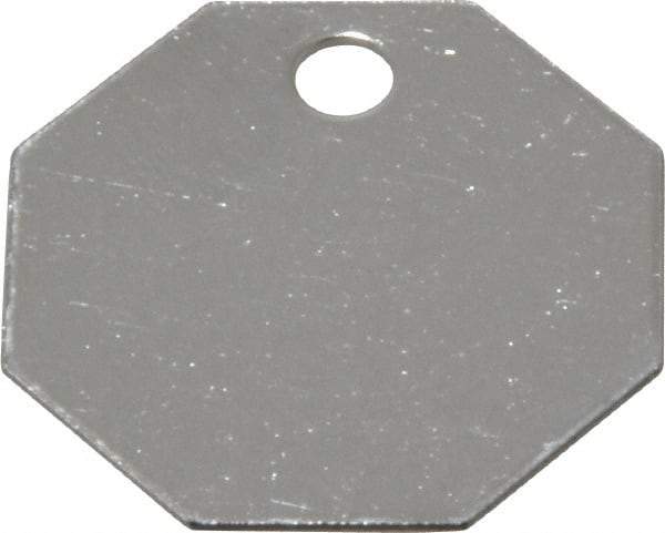 C.H. Hanson - 1-1/4 Inch Diameter, Octagonal, Stainless Steel Blank Metal Tag - Blank, 25 Pieces - Exact Tool & Supply