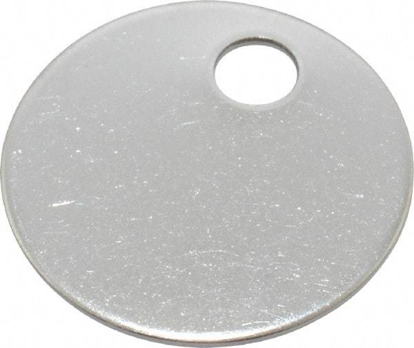 C.H. Hanson - 1 Inch Diameter, Round, Stainless Steel Blank Metal Tag - Blank, 50 Pieces - Exact Tool & Supply