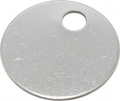 C.H. Hanson - 1 Inch Diameter, Round, Stainless Steel Blank Metal Tag - Blank, 50 Pieces - Exact Tool & Supply
